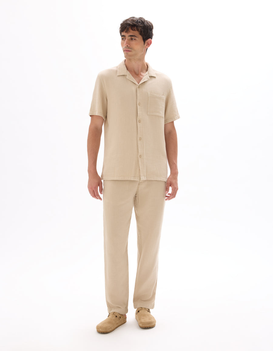 Regular Fit 100% Cotton Solid Casual Trousers