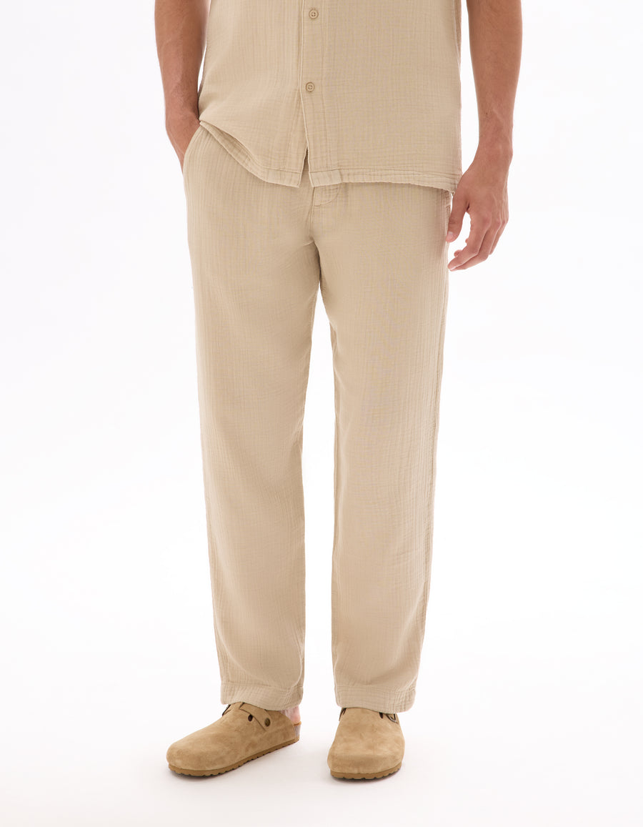 Regular Fit 100% Cotton Solid Casual Trousers