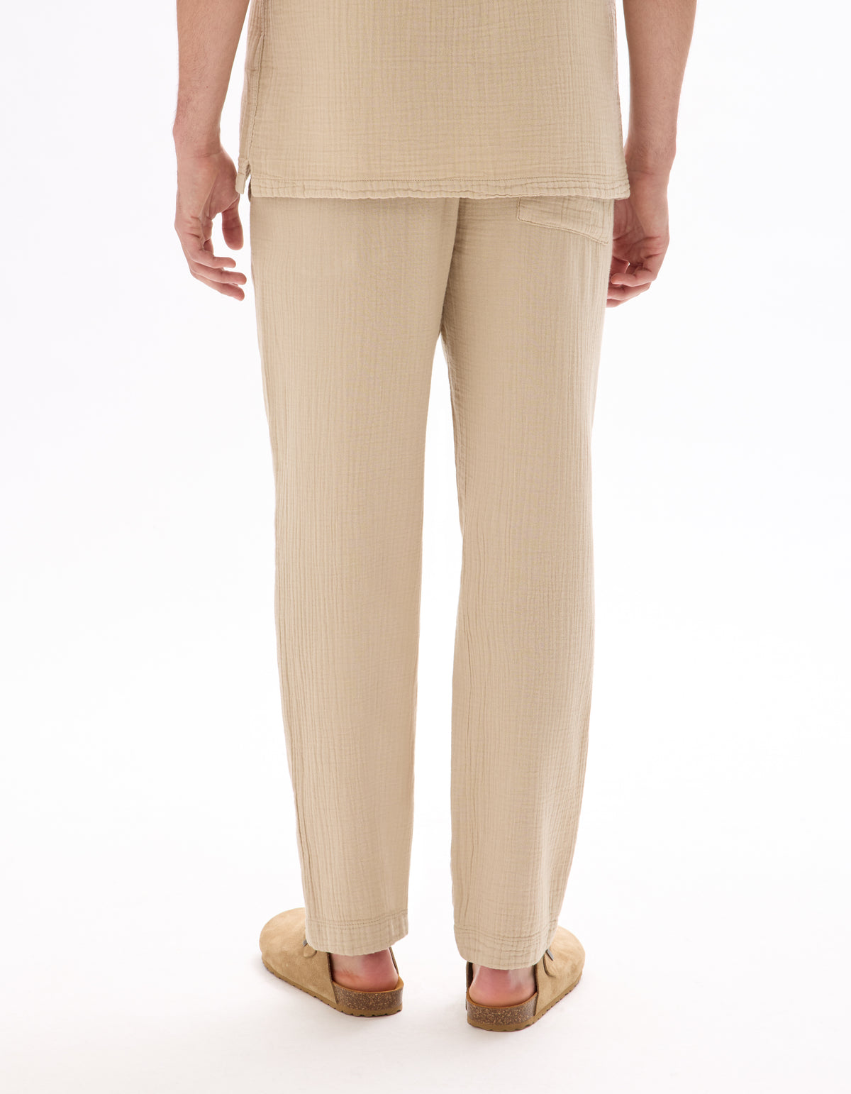 Regular Fit 100% Cotton Solid Casual Trousers
