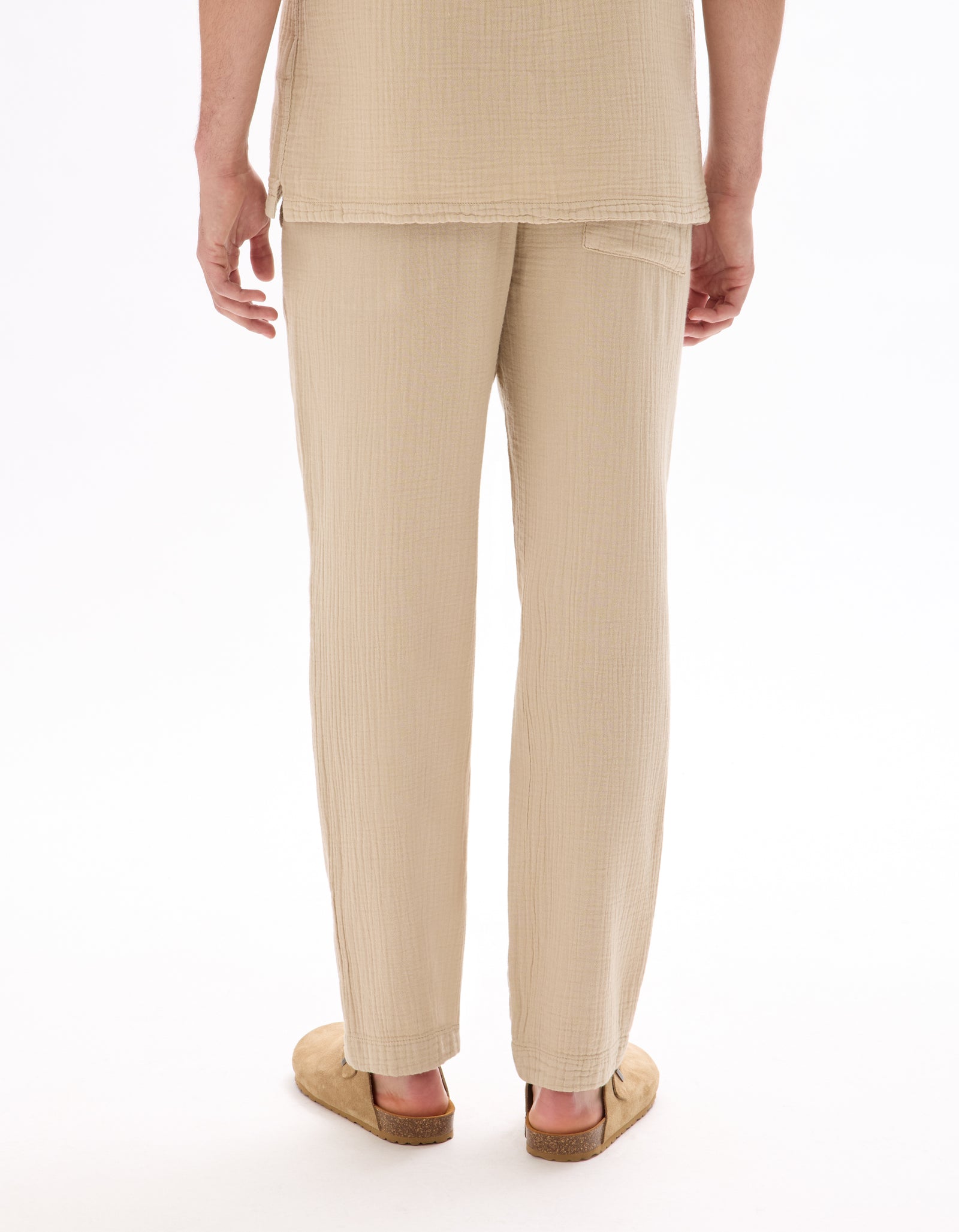 Regular Fit 100% Cotton Solid Casual Trousers