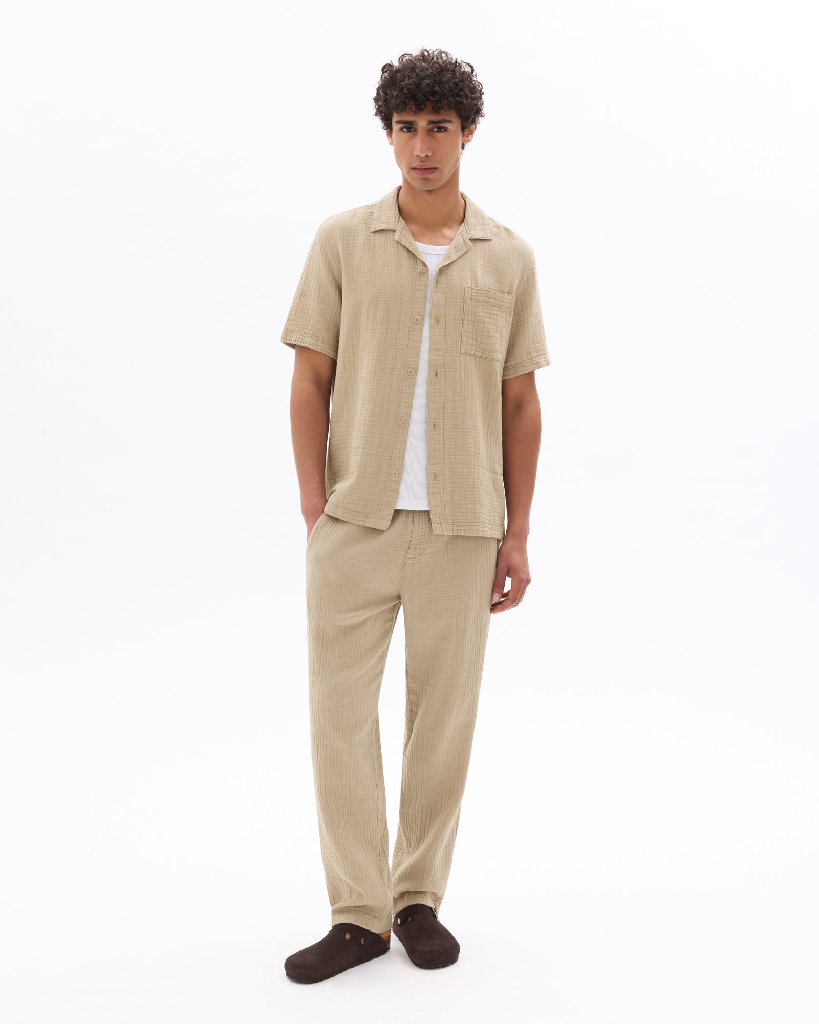 Celio Solid  Cotton Brown Casual Trouser