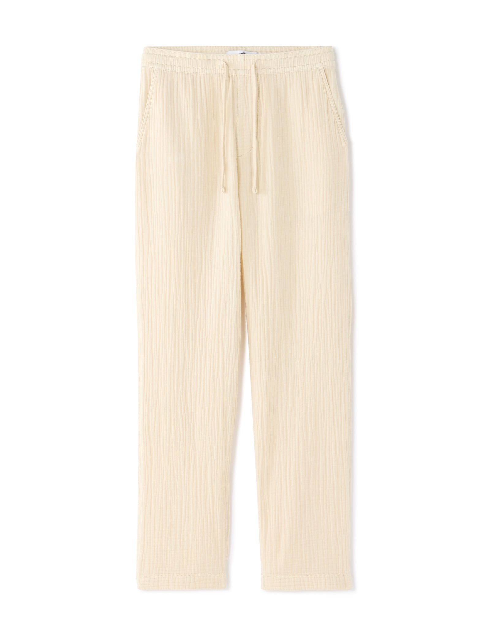 Celio Solid  Cotton White Casual Trouser