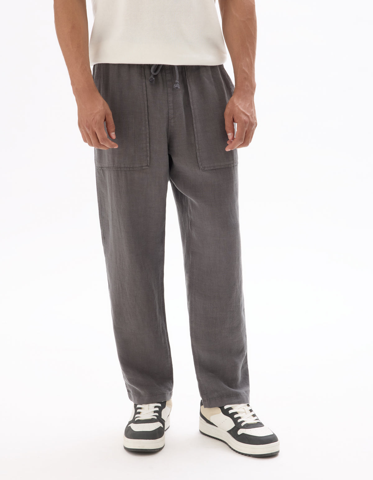 Straight Fit Trousers - Grey