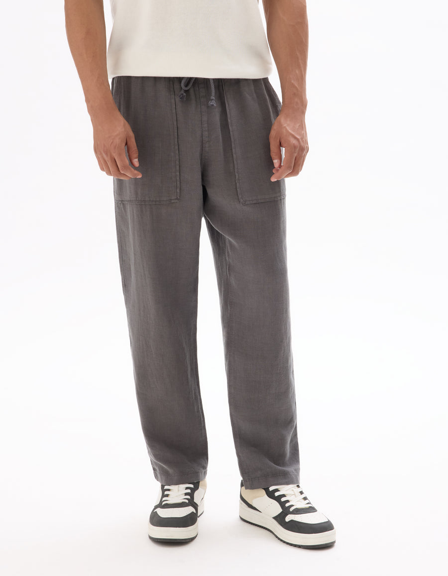 Straight Fit Trousers - Grey