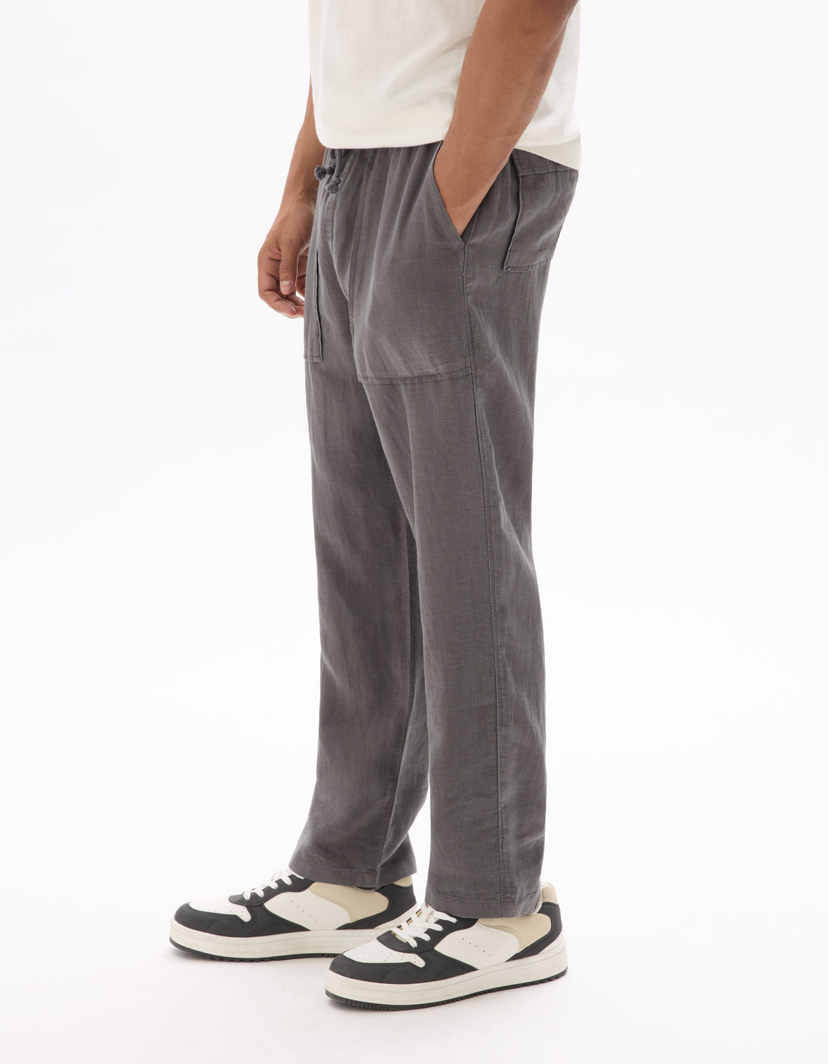 Straight Fit Trousers - Grey