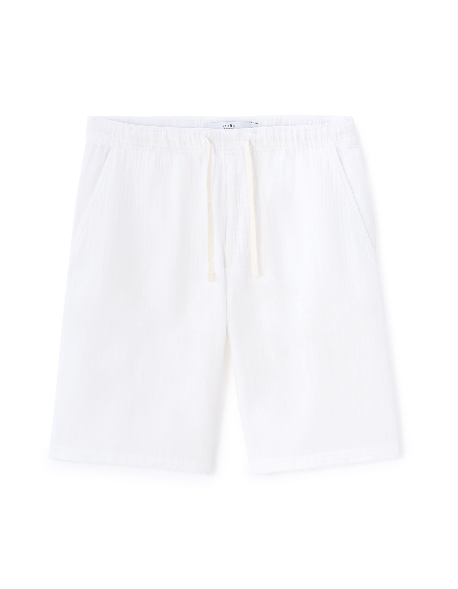 Celio* Straight Fit Cotton Solid Men White Shorts