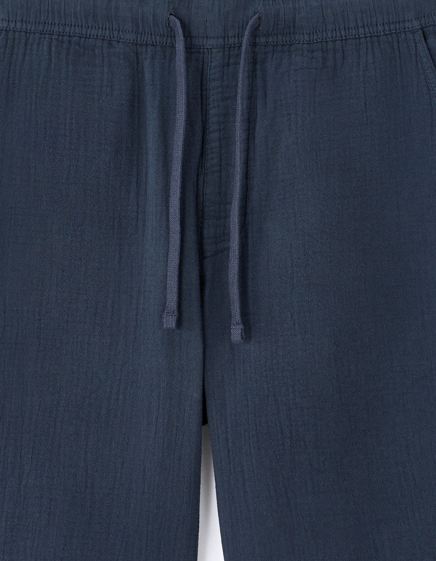 Celio* Men Navy Blue Solid Regular Fit Cotton Shorts