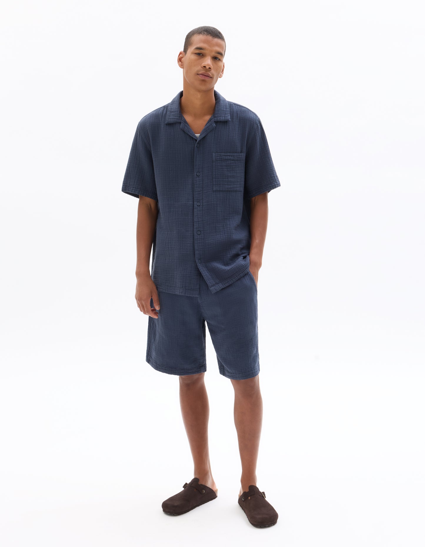Celio* Men Navy Blue Solid Regular Fit Cotton Shorts