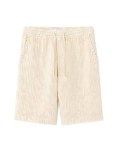 Regular Fit 100% Cotton Shorts - Ecru