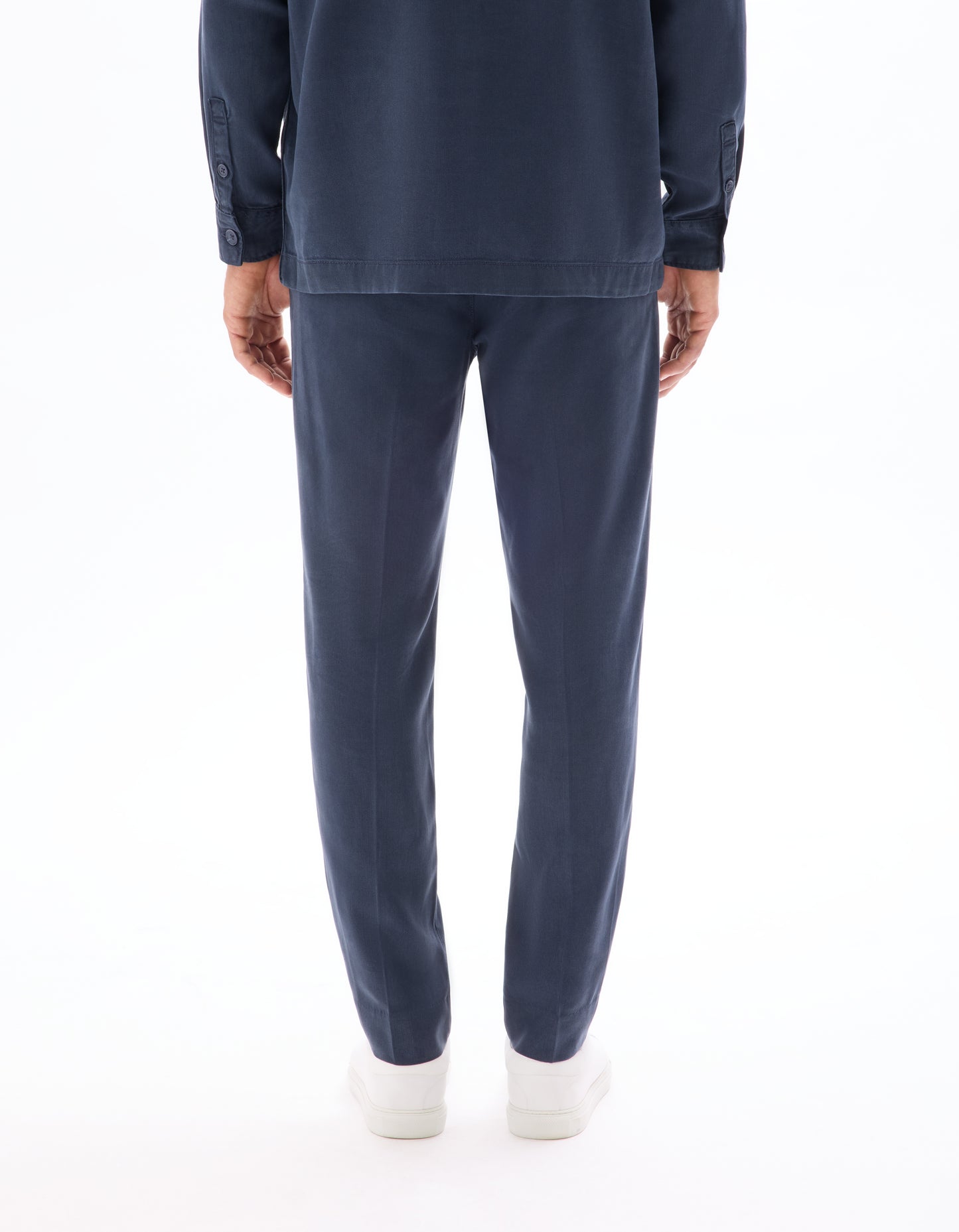 Celio* Men Navy Blue Straight Fit Viscose Rayon Tencel Trouser