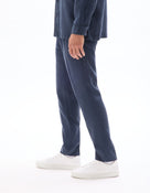 Celio* Men Navy Blue Straight Fit Viscose Rayon Tencel Trouser