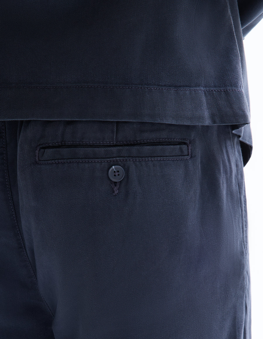 Celio* Men Navy Blue Straight Fit Viscose Rayon Tencel Trouser