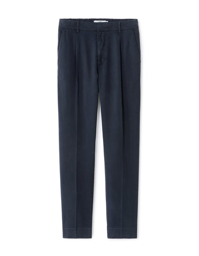 Celio* Men Navy Blue Straight Fit Viscose Rayon Tencel Trouser