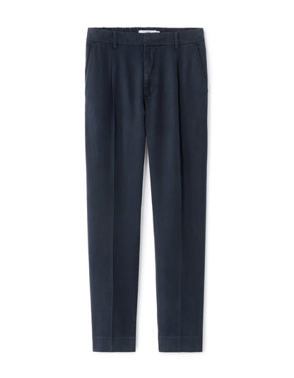 Celio* Men Navy Blue Straight Fit Viscose Rayon Tencel Trouser