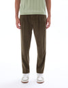 Celio* Men Olive Straight Fit Viscose Rayon Tencel Trouser