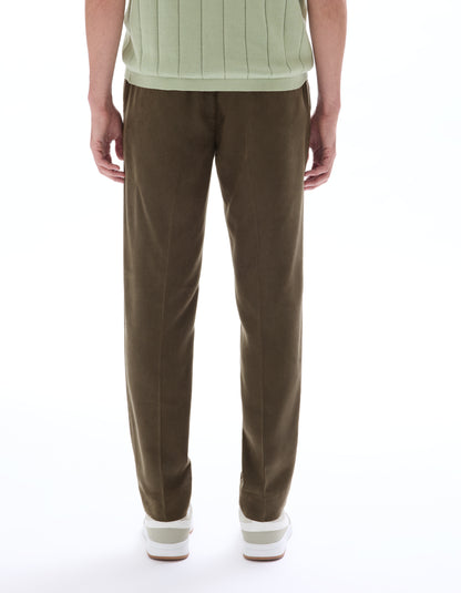 Celio* Men Olive Straight Fit Viscose Rayon Tencel Trouser