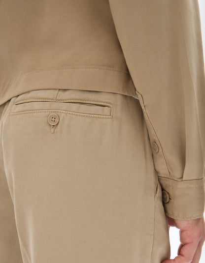 Celio* Men Beige Straight Fit Viscose Rayon Tencel Trouser