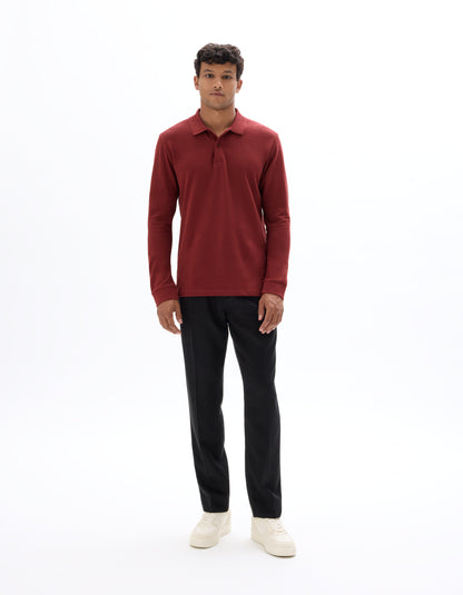 Celio* Men Black Straight Fit Viscose Rayon Tencel Trouser