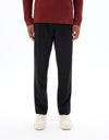 Celio* Men Black Straight Fit Viscose Rayon Tencel Trouser