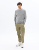 Celio* Olive Straight Fit Solid Cotton Men Trousers