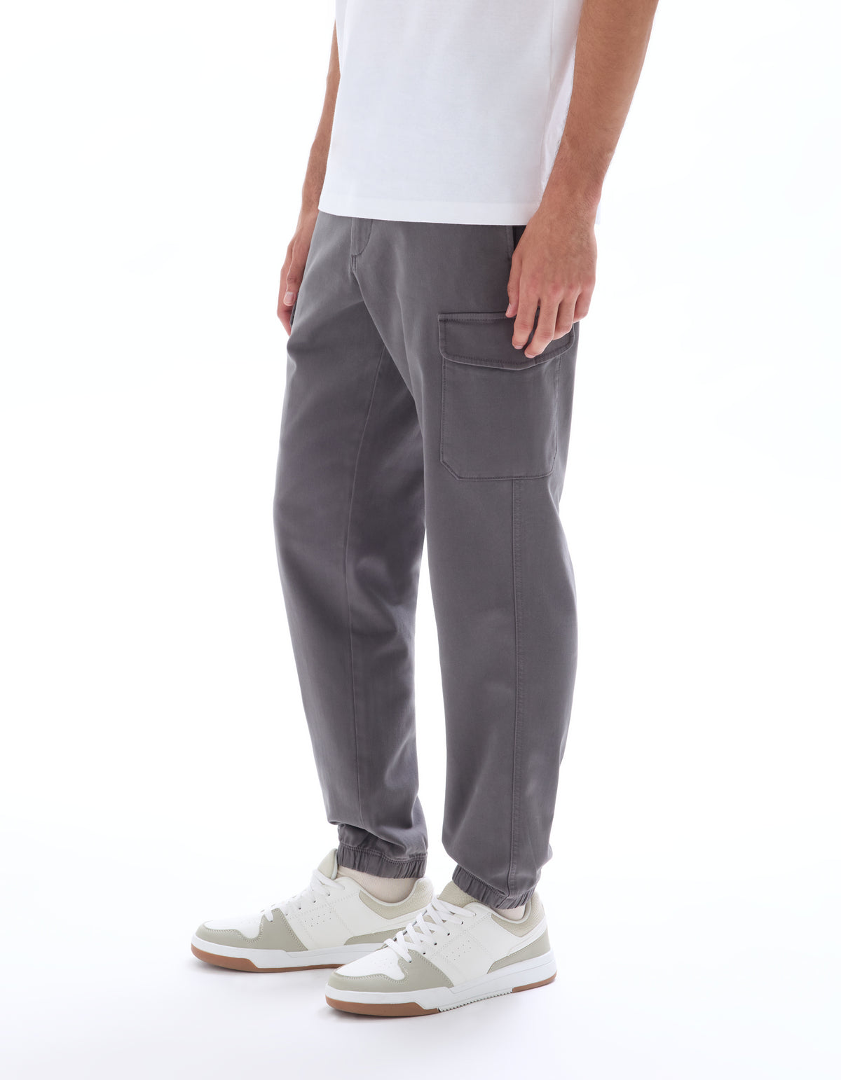 Straight Fit 100% Cotton Solid Casual Trousers