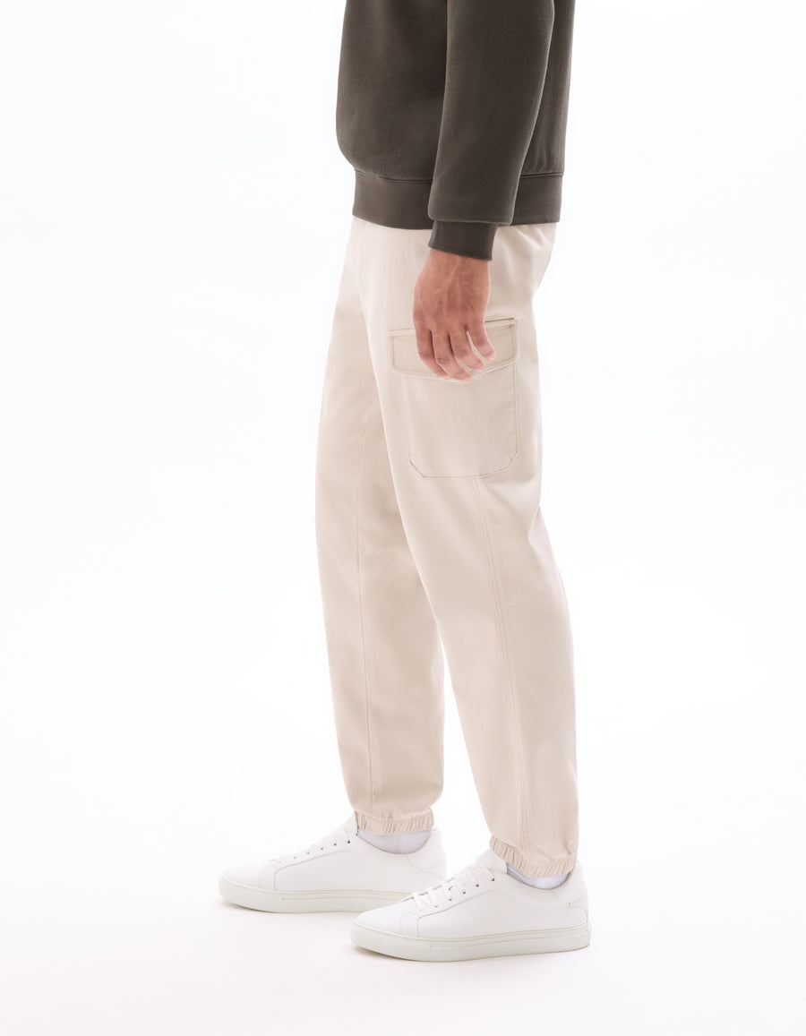 Celio* Straight Fit Beige Cotton Men Solid Trousers