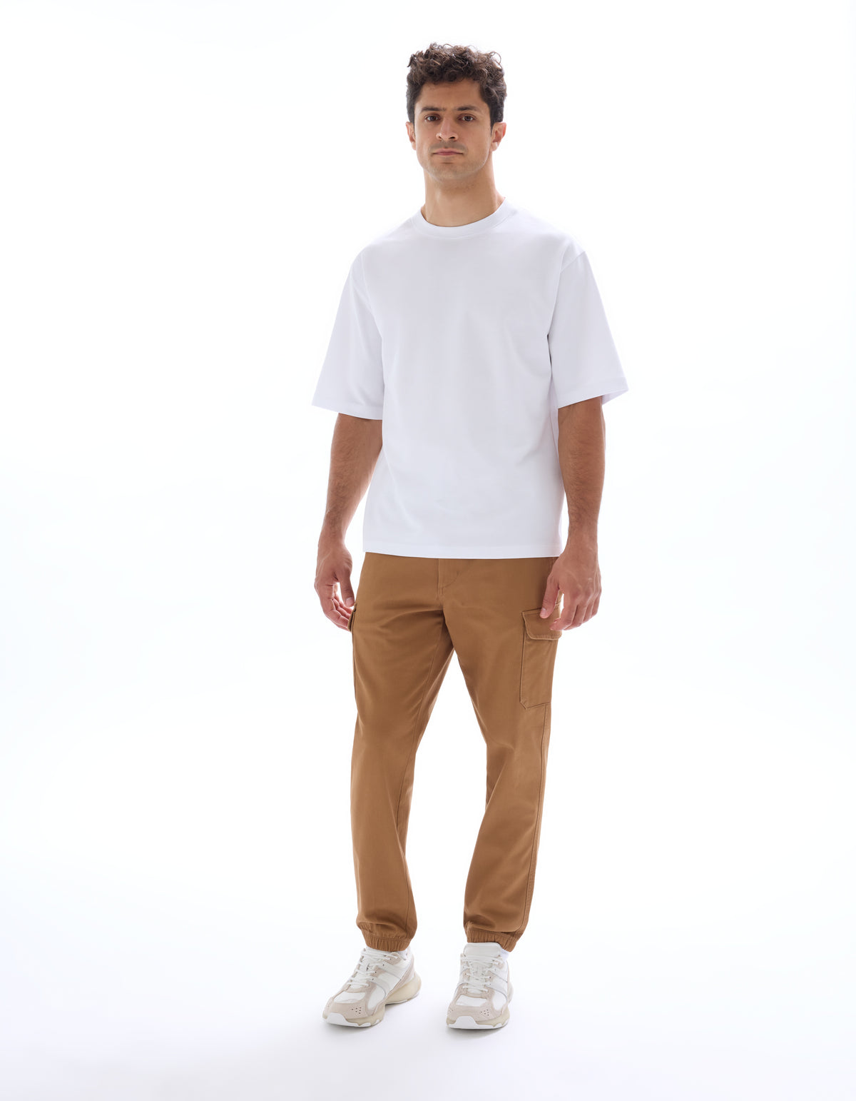 Straight Fit 100% Cotton Solid Casual Trousers