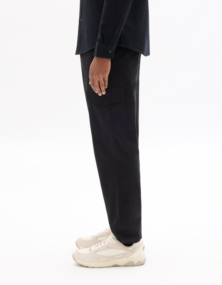 Celio* Cotton Men Straight Fit Solid Black Trousers