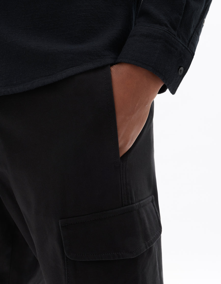Celio* Cotton Men Straight Fit Solid Black Trousers