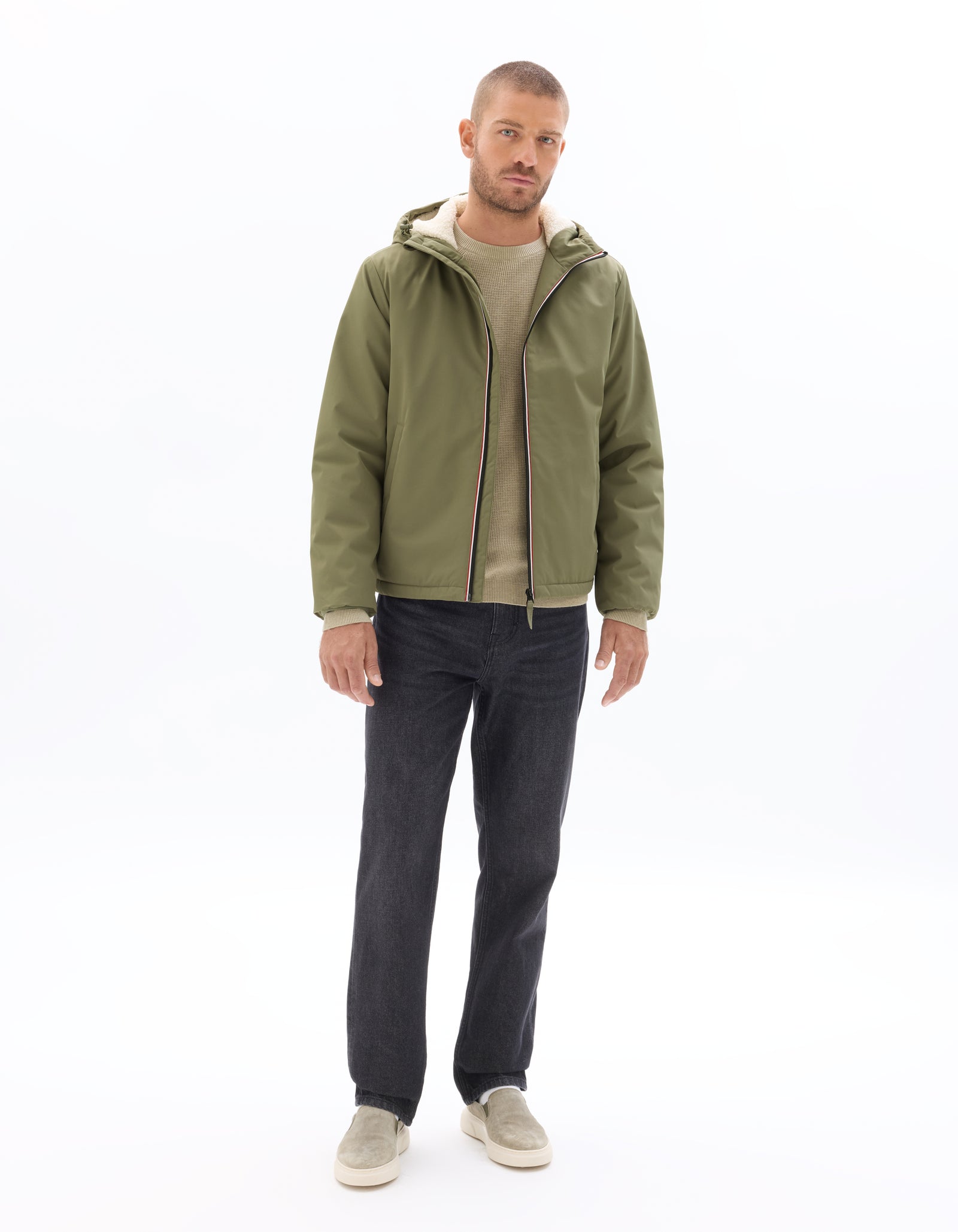 Regular Fit 100% Polyester Solid Hooded Jackets