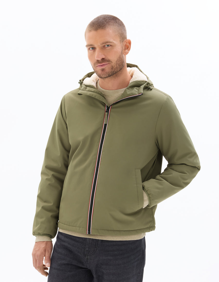 Regular Fit 100% Polyester Solid Hooded Jackets
