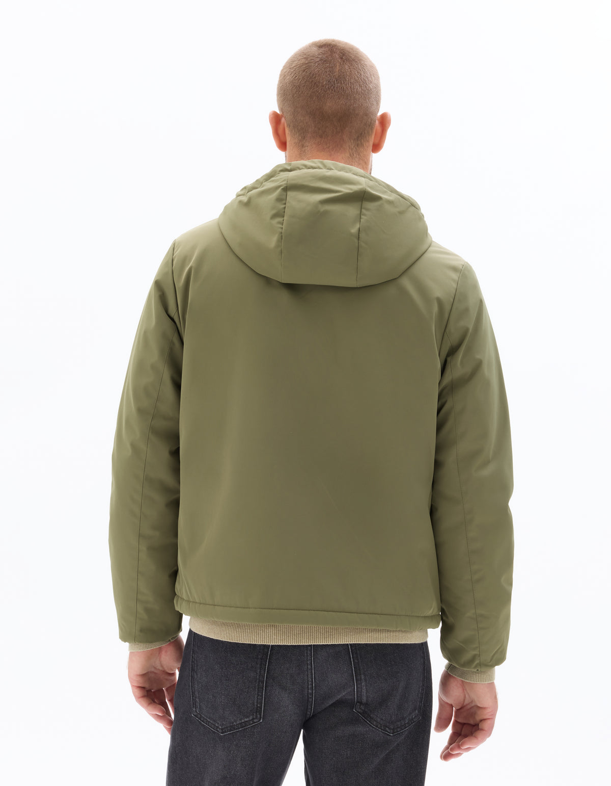 Regular Fit 100% Polyester Solid Hooded Jackets
