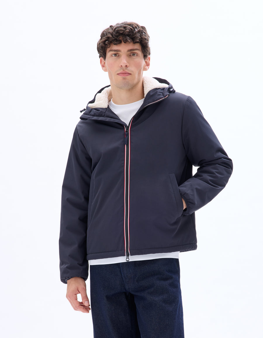Regular Fit 100% Polyester Solid Hooded Jackets