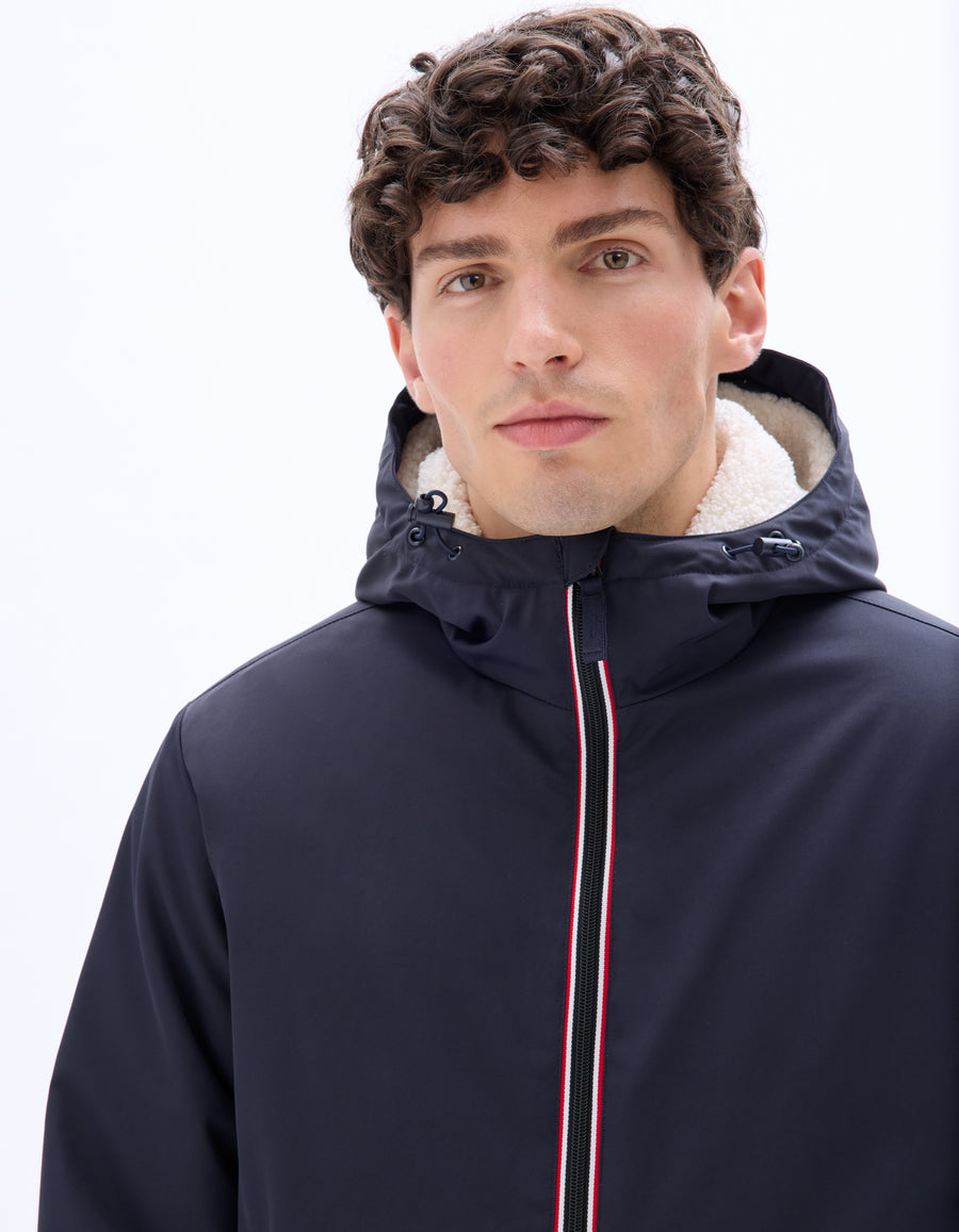 Regular Fit 100% Polyester Solid Hooded Jackets