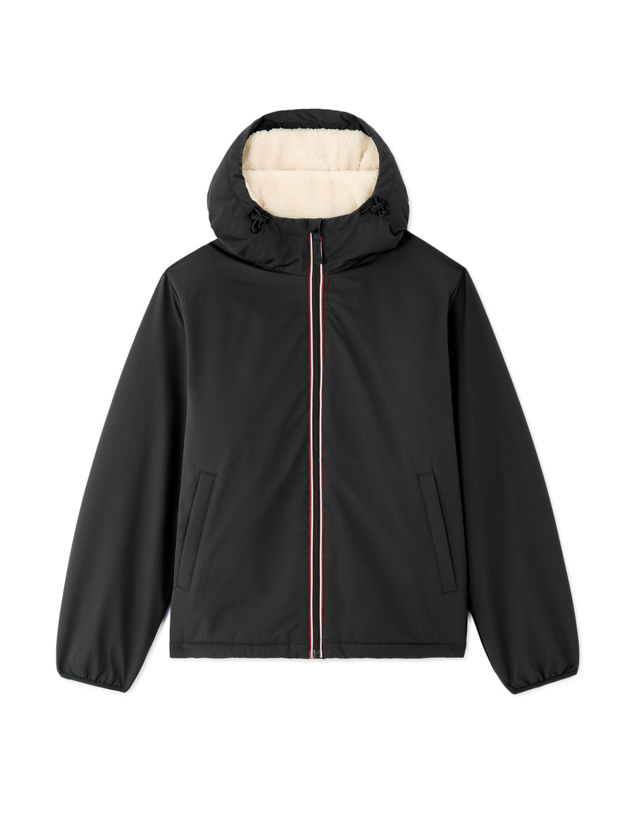 Regular Fit 100% Polyester Solid Hooded Jackets