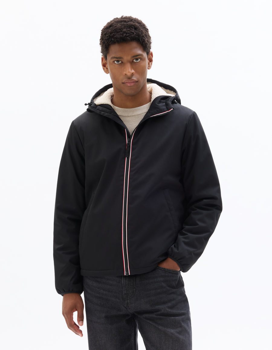 Regular Fit 100% Polyester Solid Hooded Jackets