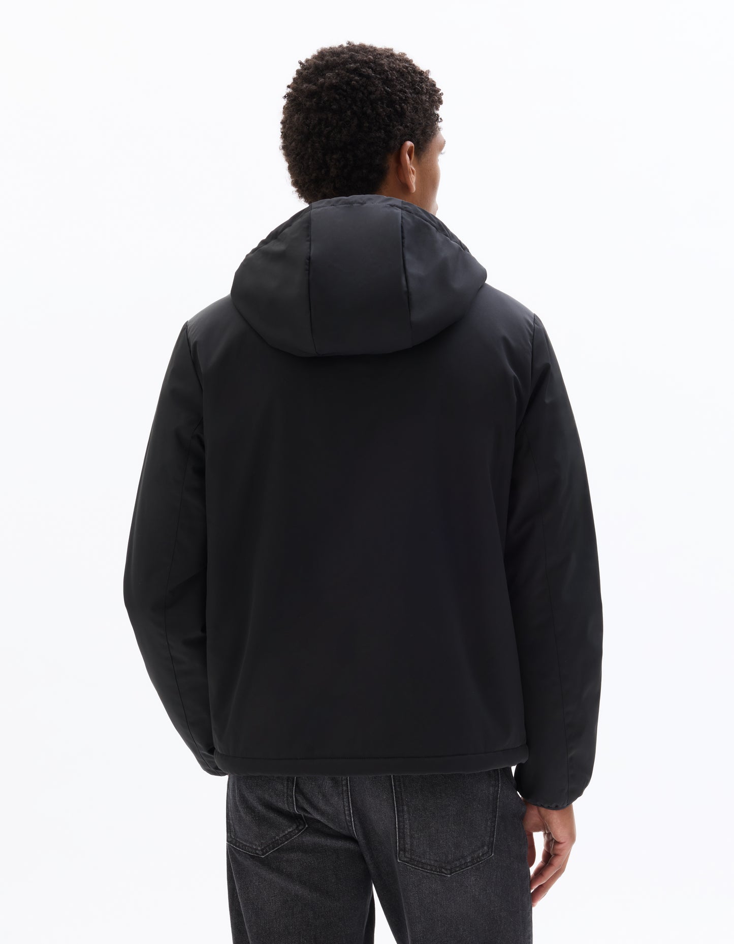 Regular Fit 100% Polyester Solid Hooded Jackets