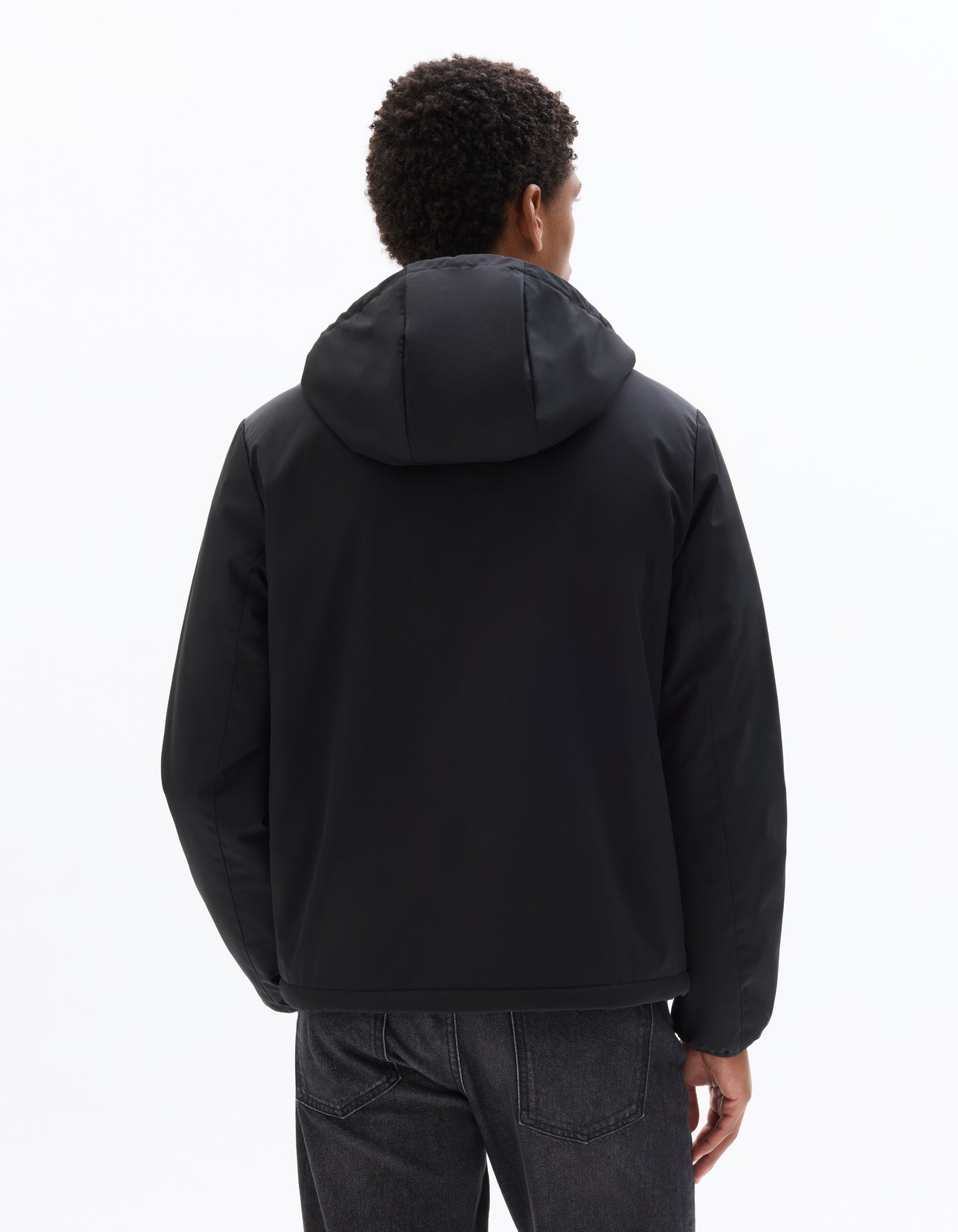 Regular Fit 100% Polyester Solid Hooded Jackets