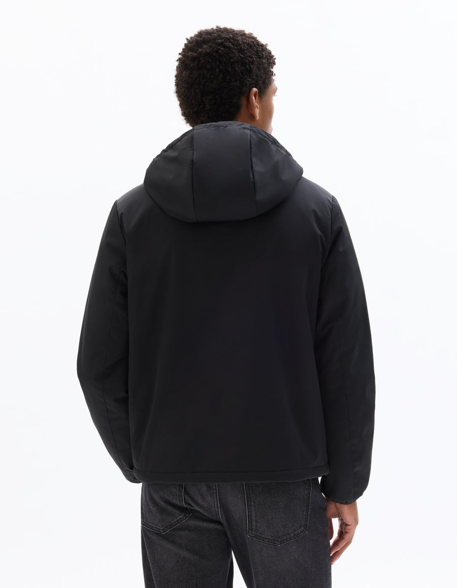 Regular Fit 100% Polyester Solid Hooded Jackets