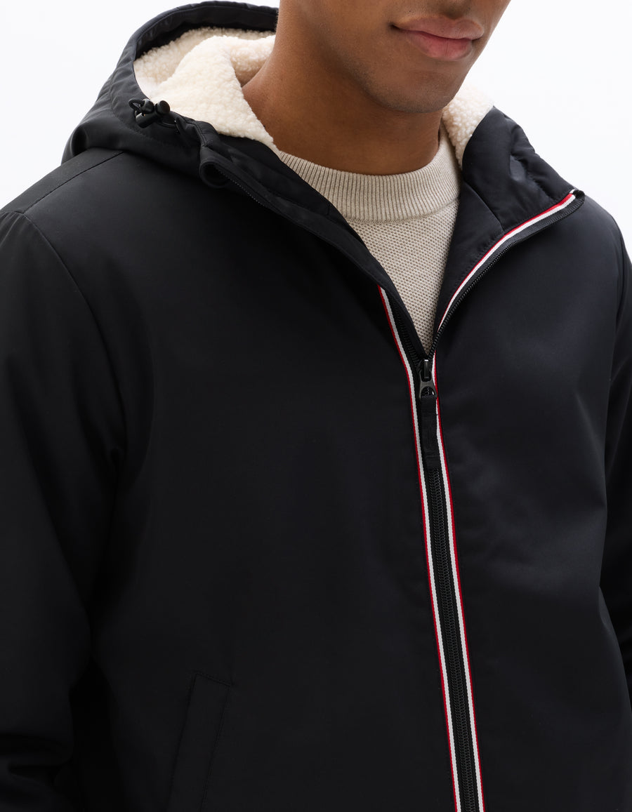 Regular Fit 100% Polyester Solid Hooded Jackets
