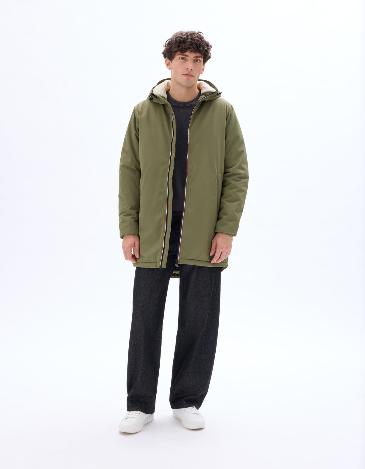 Regular Fit 100% Polyester Solid Hooded Jackets