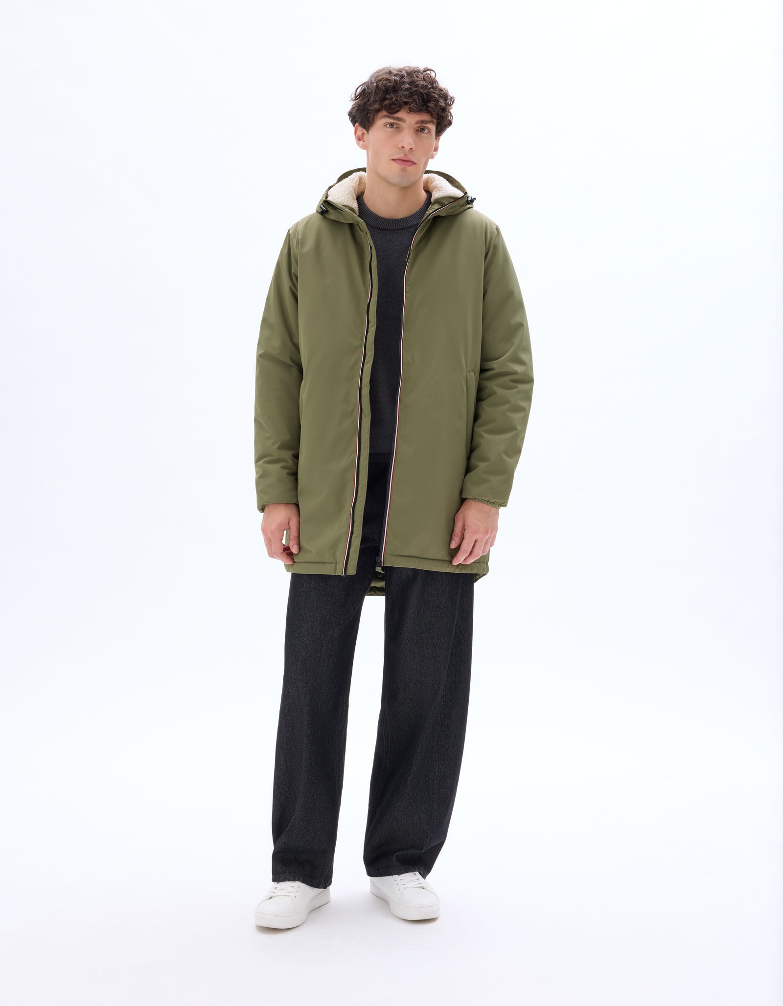 Regular Fit 100% Polyester Solid Hooded Jackets