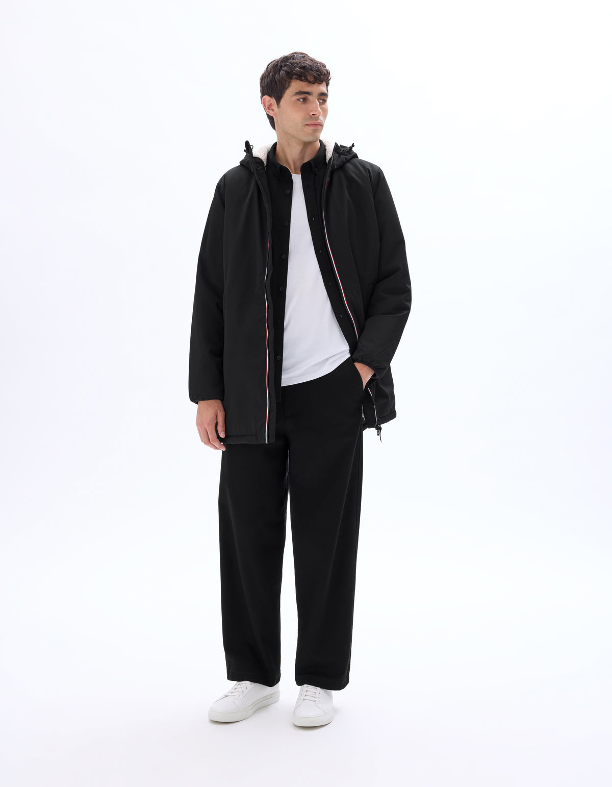 Regular Fit 100% Polyester Solid Hooded Jackets