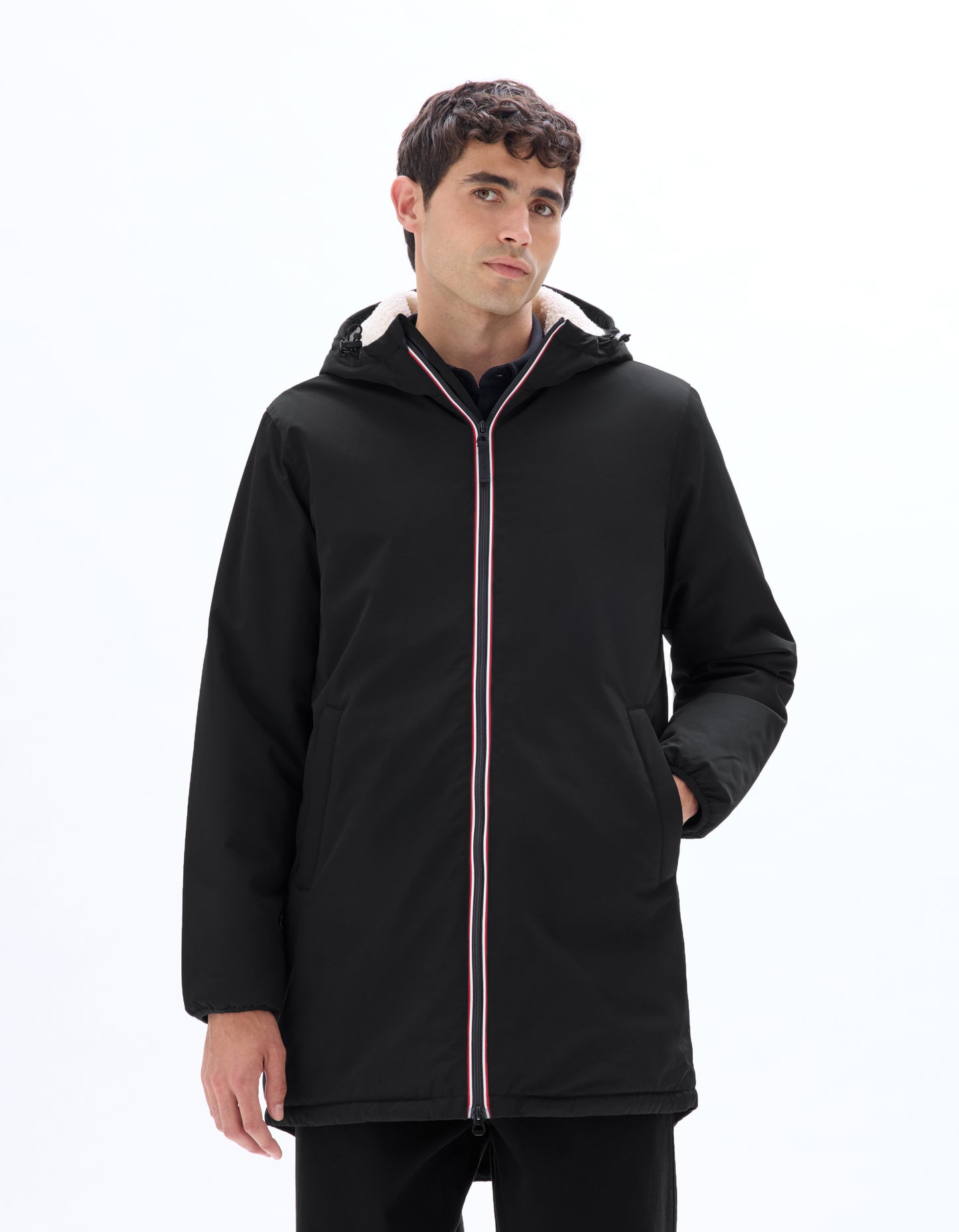 Regular Fit 100% Polyester Solid Hooded Jackets