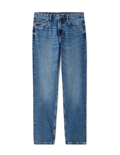 Celio Mens Blue Solid Loose Fit Cotton Jeans