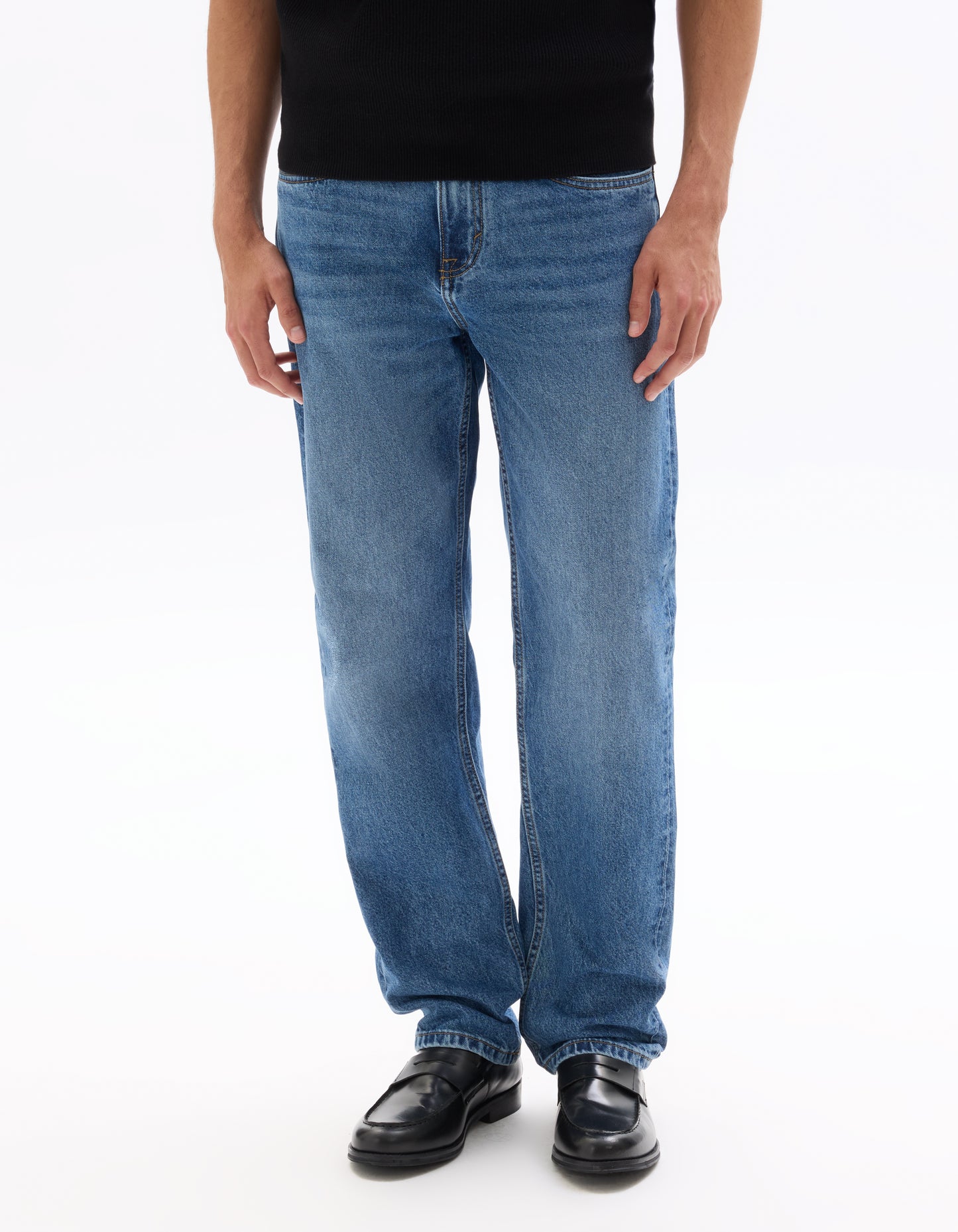 Loose Fit 100% Cotton Solid Jeans