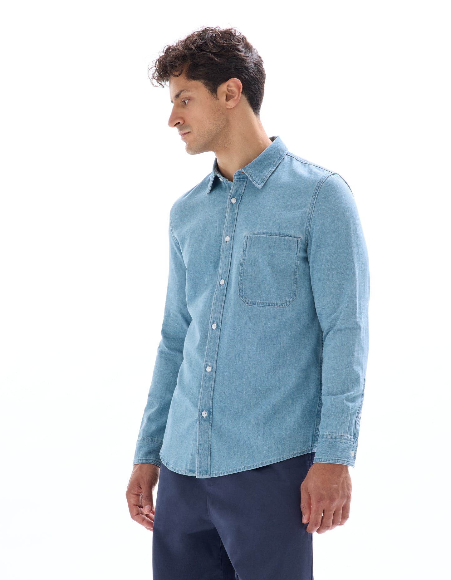 Celio* Solid Men Cotton Blue Regular Fit Shirts