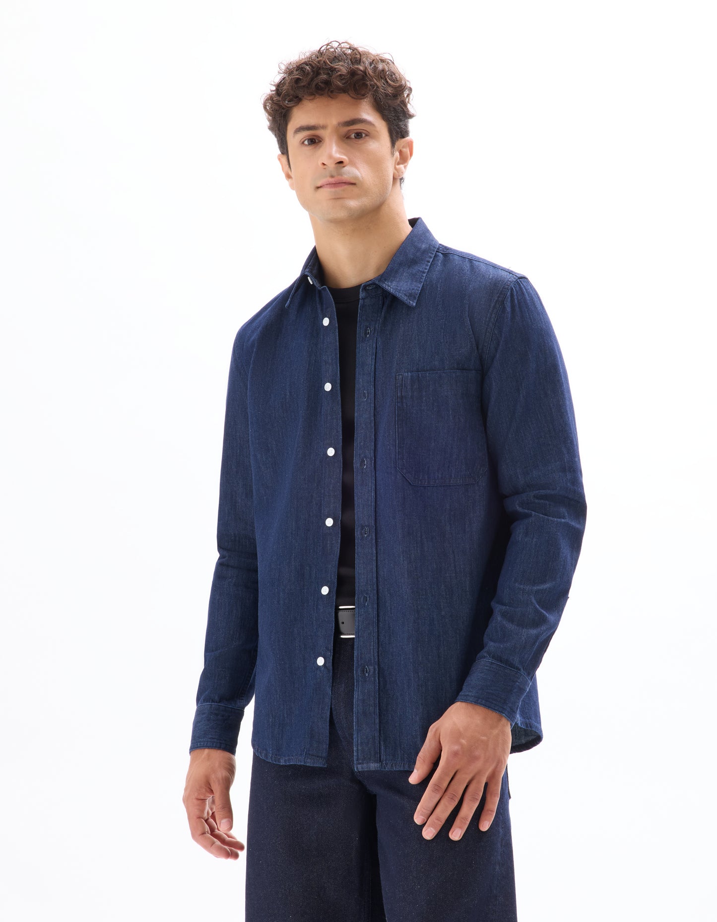 Celio* Cotton Regular Fit Men Solid Blue Shirts
