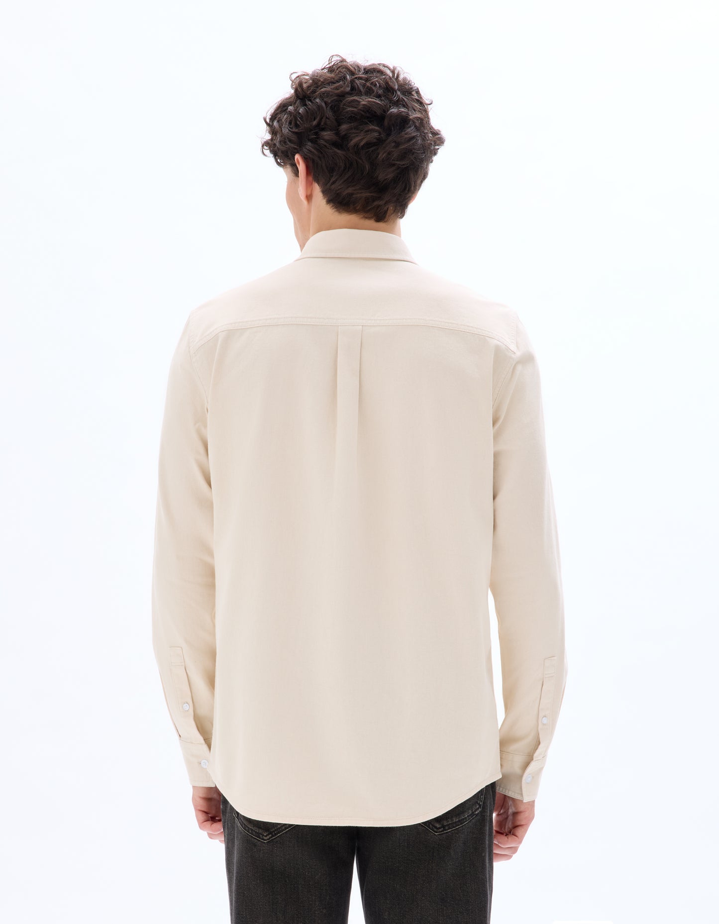 Celio* Beige Men Cotton Solid Regular Fit Shirts