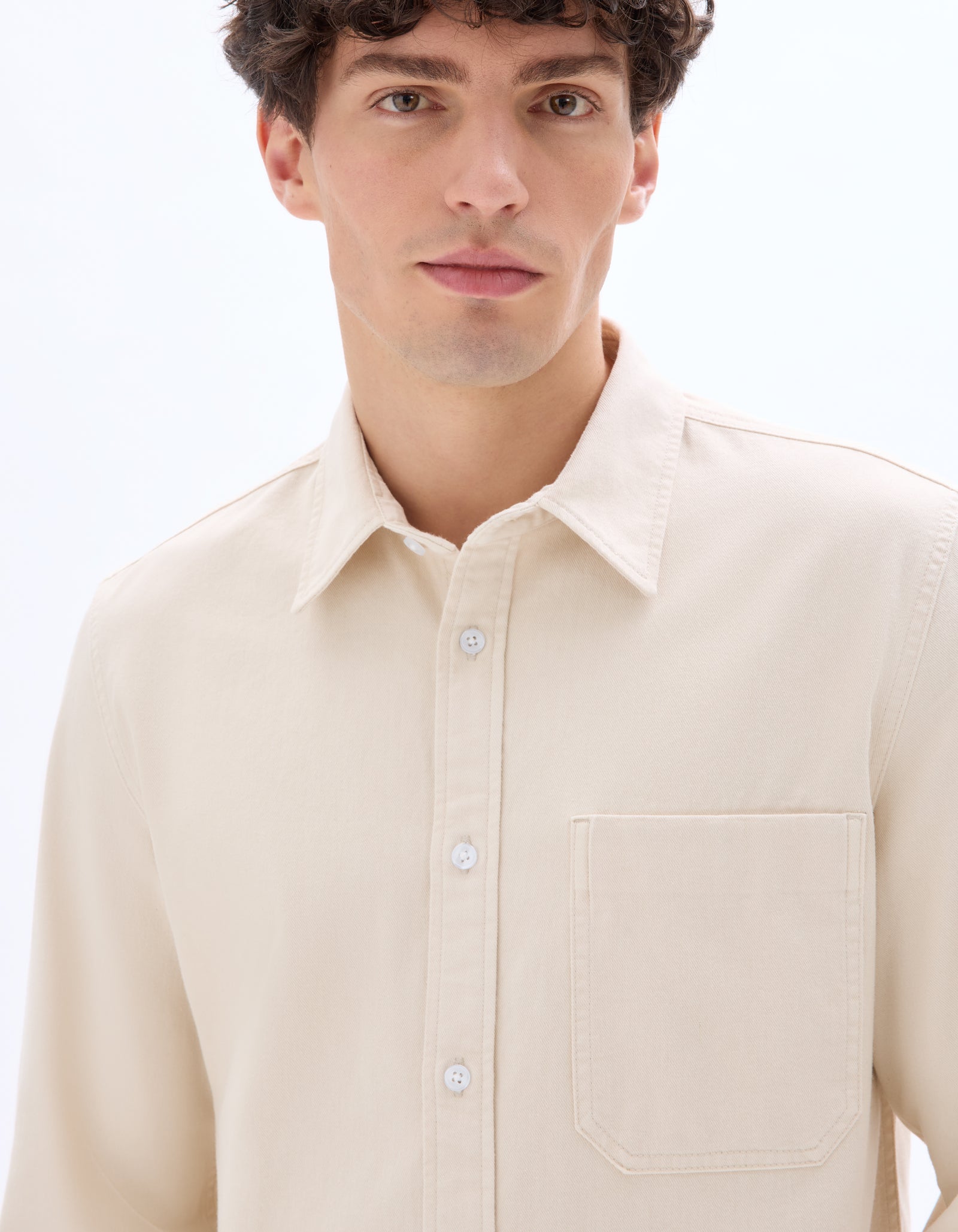 Celio* Beige Men Cotton Solid Regular Fit Shirts